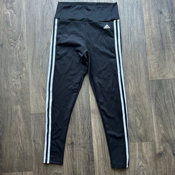 Adidas Black and White Leggings Size Medium - Picture 1 of 9
